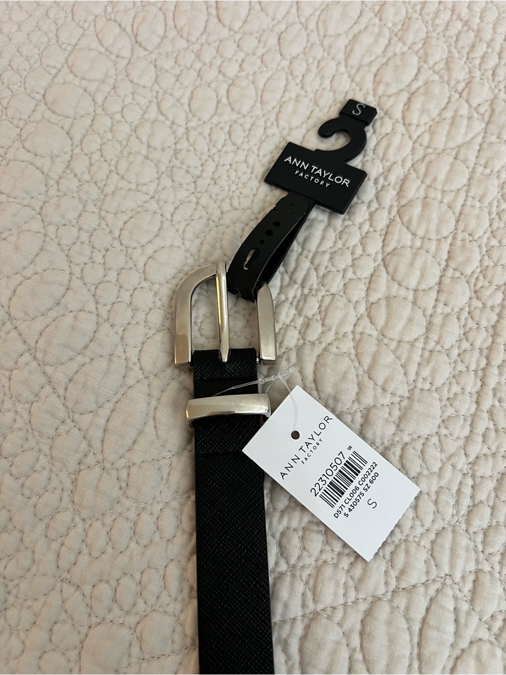 Ann Taylor Factory Black Belt with Silver Buckle